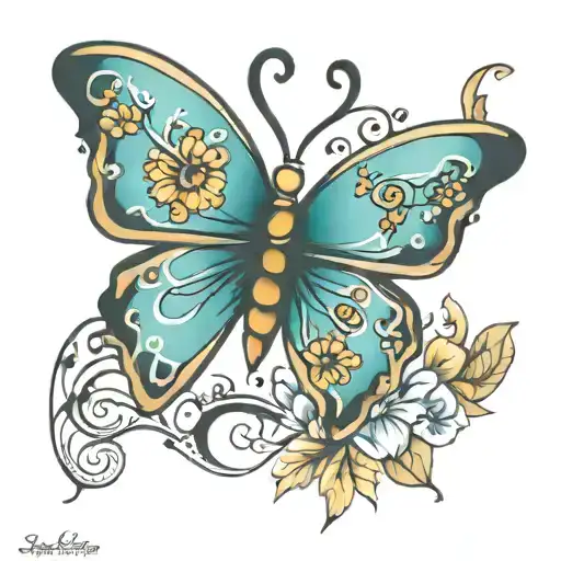 butterfly name tattoo tattoo design idea