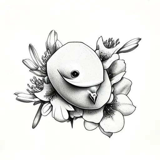 dove with azalea flowers, arrowhead tattoo design idea