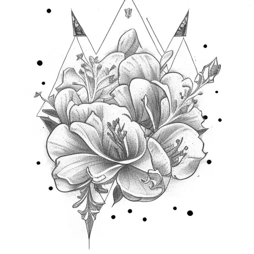 azalea flowers, arrowhead tattoo design idea