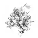 azalea flowers, arrowhead tattoo design idea