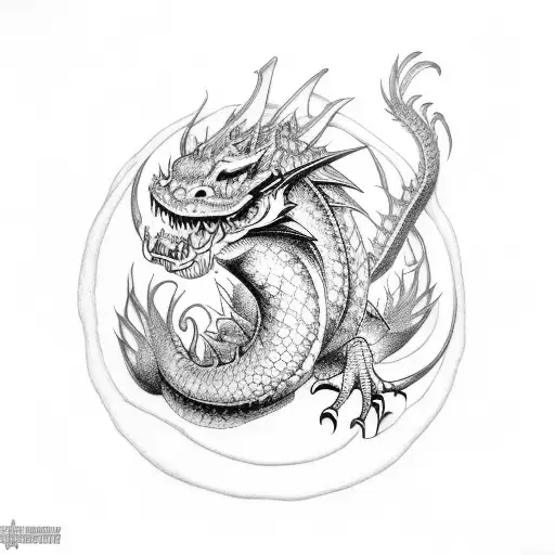 fat dragon tattoo design idea