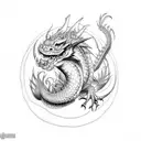 fat dragon tattoo design idea