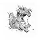 fat dragon tattoo design idea
