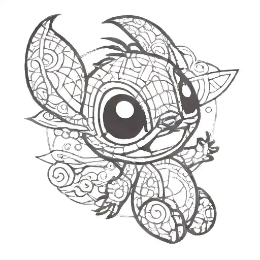 disney stitch  tattoo design idea