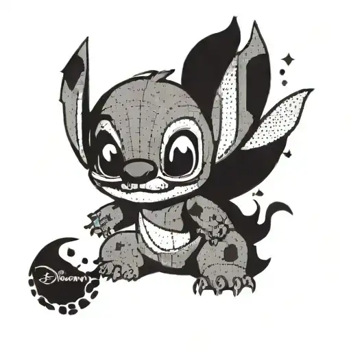 disney stitch tattoo design idea