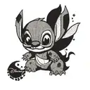 disney stitch tattoo design idea