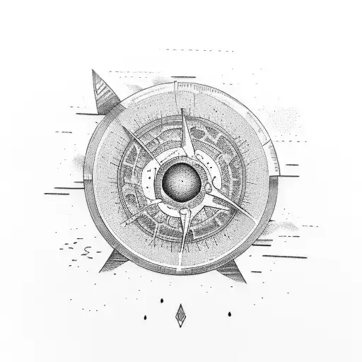 A serene waterfall flowing through a bicycle wheel tattoo design idea