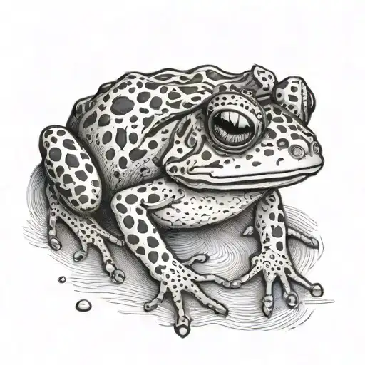 skinny toad with monocle  tattoo design idea