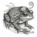 skinny toad with monocle  tattoo design idea