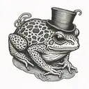 skinny toad with monocle  tattoo design idea