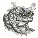skinny toad with monocle  tattoo design idea