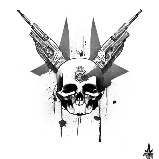 Army, Killer, Death, Weapons, Endurance, Shades tattoo design idea