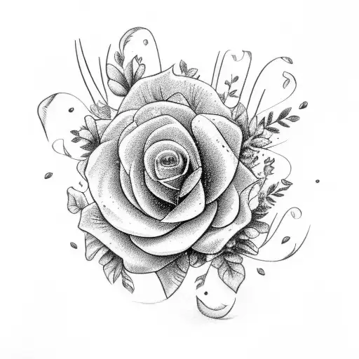 may, June, July, and October flower bouquet  tattoo design idea