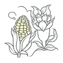 Corn and Broccoli in love  tattoo design idea