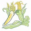 Corn and Broccoli in love  tattoo design idea