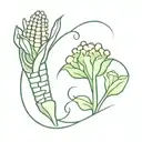 Corn and Broccoli in love  tattoo design idea