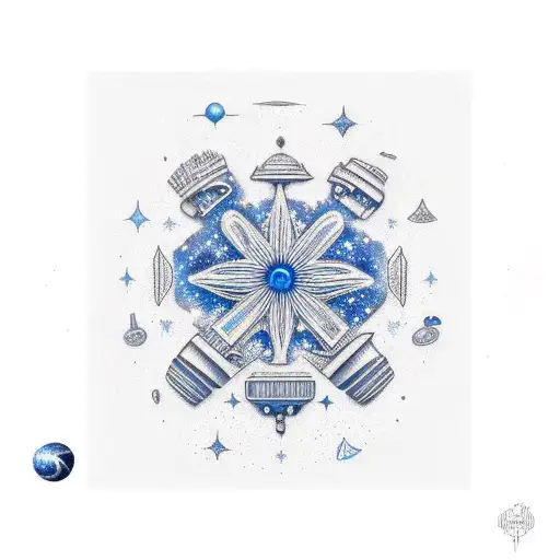 Universe Stars dark blue tattoo design idea