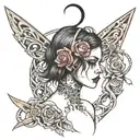 girl with big scissors and no head tattoo tattoo design idea