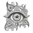 Eyes psycho tattoo design idea