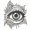 Eyes psycho tattoo design idea