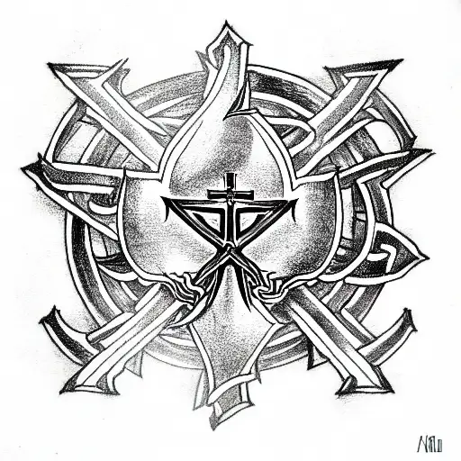 Scientology Cross in Knights shield held by a dragon tattoo design idea