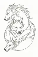 wolf and dragon tattoo design idea
