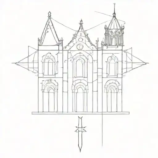 gothic cathedral  tattoo design idea