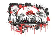 tree line tattoo design idea