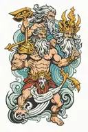 zeus y poseidon tattoo design idea