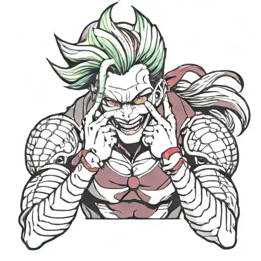 hisoka covering his mouth tattoo design idea