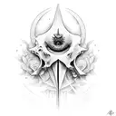 Anjo com as asas abertas tattoo design idea