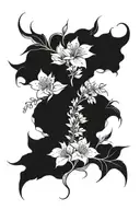 Full Spinal tattoo with January, September and December birth flowers tattoo design idea