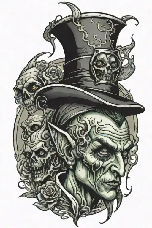 elf tears flowing from its eyes zombie head tattoo tattoo design idea