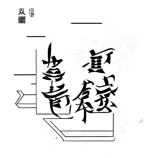 letter B and K in chinese letters tattoo design idea