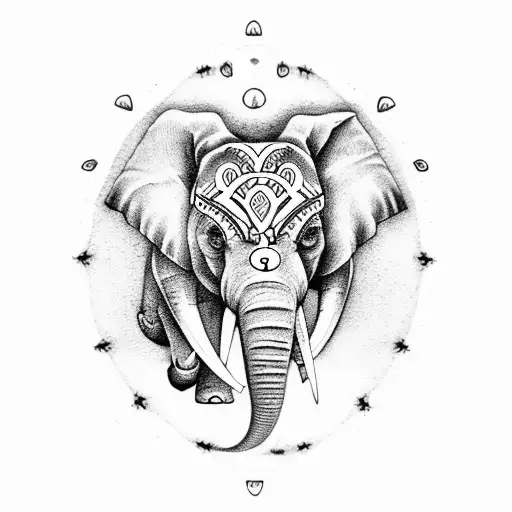 Elephant jack o lantern tattoo design idea
