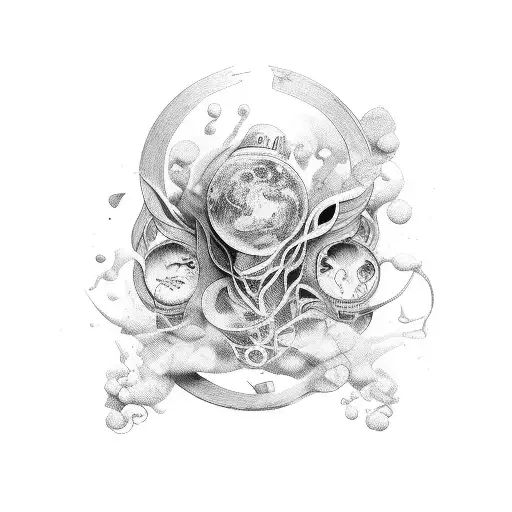 Tour of past lives of father and daughters tattoo design idea