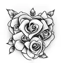 Valentine heart with red roses tattoo design idea