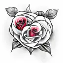 Valentine heart with red roses tattoo design idea