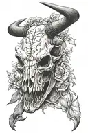 bull skull tattoo design idea