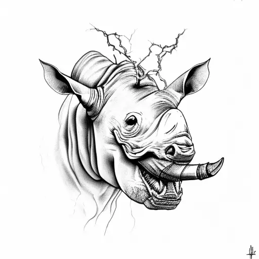 Rhino Head Tattoo