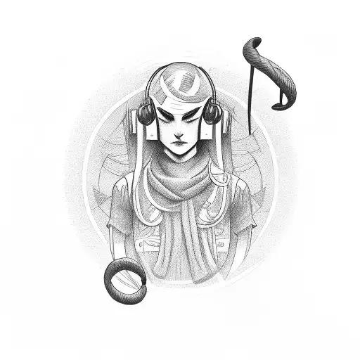 Music , 2 daughters with intials A and B, Grandfather woth Initial G  tattoo design idea