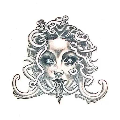 gothic medusa tattoo design idea
