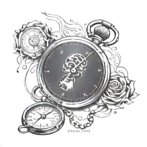 stopwatch, passed away brother, juice wrld 999, mental health tattoo design idea