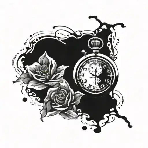 stopwatch, passed away brother, juice wrld 999, mental health tattoo design idea