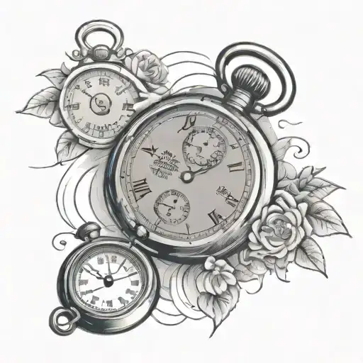 stopwatch, passed away brother, juice wrld 999, mental health tattoo design idea