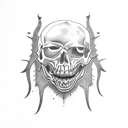 sabertooth skull  tattoo design idea
