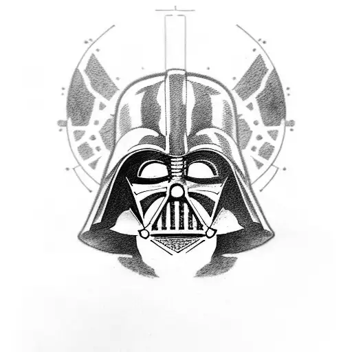 darth vader con anakin skywalker, la estrella de la muerte y anakin peleando con obi wan tattoo design idea