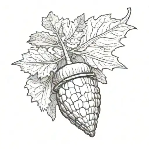 acorn tattoo design idea