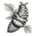 acorn tattoo design idea