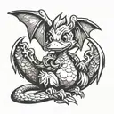 dragon duck sitting tattoo design idea